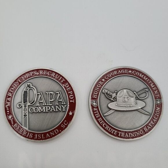 USMC Papa Company 4th Recruit Training Battalion Challenge Coin - Picture 1 of 1